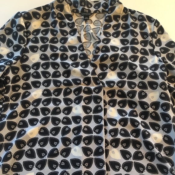 Ann Taylor Leaf Pattern Motif Work Blouse - Picture 4 of 13